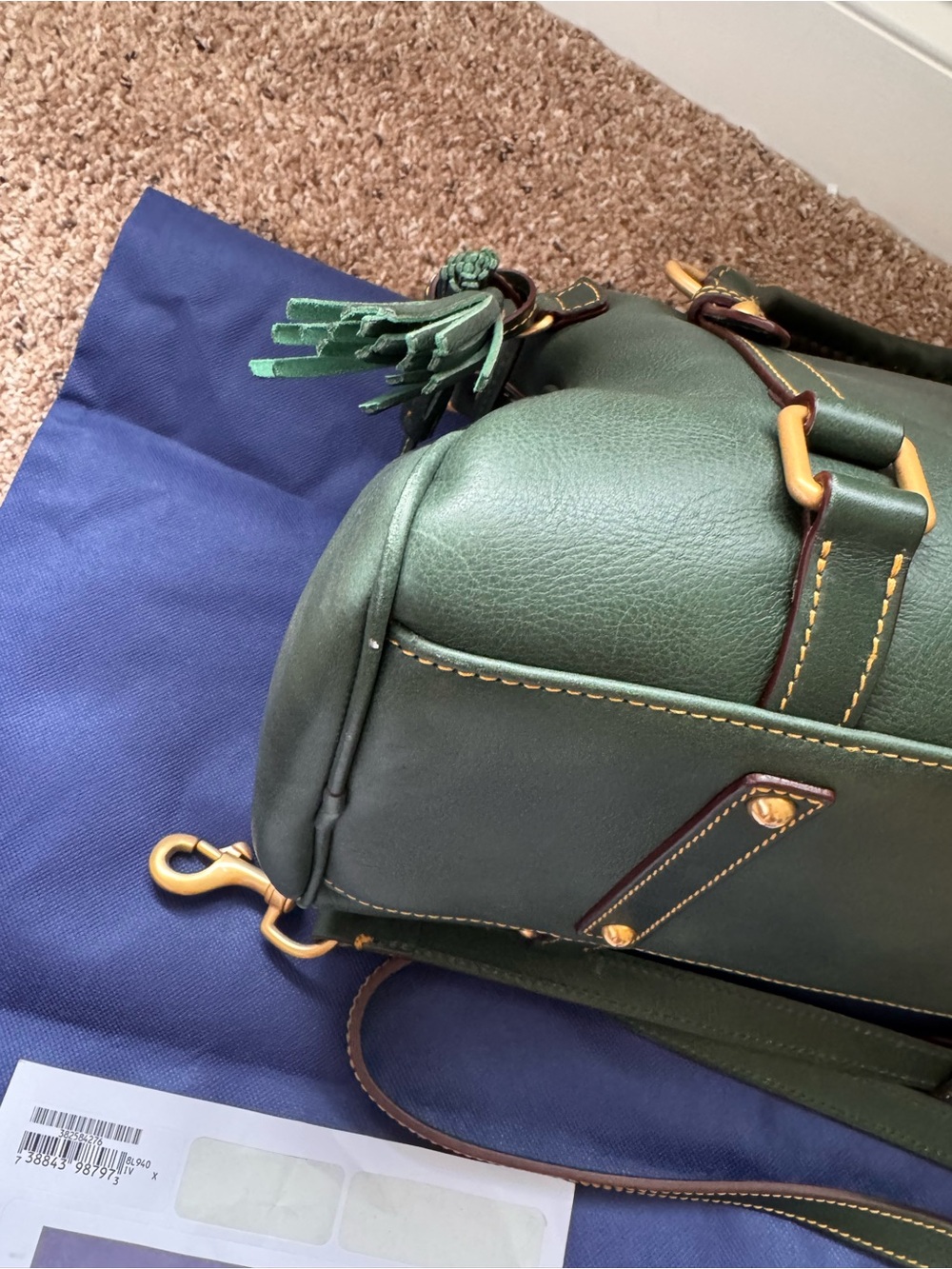Dooney and Bourke Florentine Large Satchel in IVY - Picture 3 of 6